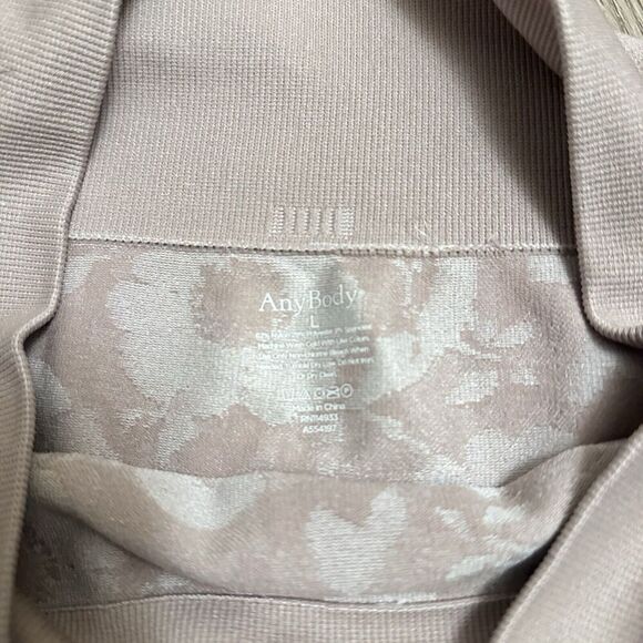 NWOT AnyBody Women's Pink Floral Jacquard Knit Leggings Size L Loungewear Barbie - Picture 5 of 10